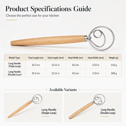 Stainless Steel Danish Dough Whisk