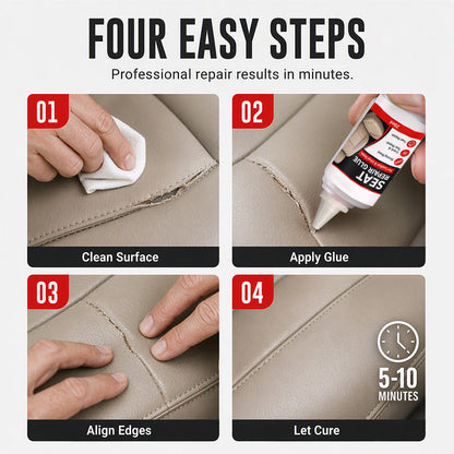 🚗50% OFF NOW! Quick Dry Car Seat Leather Repair Glue‑ Precision Nozzle Vinyl & Leather Adhesive, Permanent Bond Repair Glue for Car Seats, Sofas & Leather Furnitures