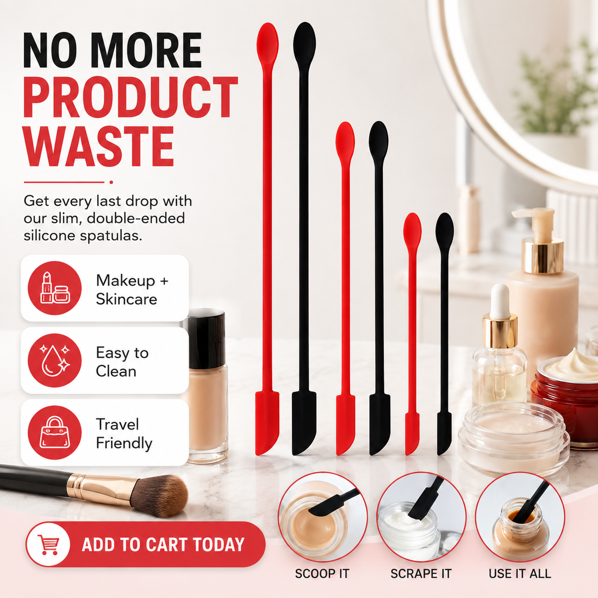 3PCS Mini Silicone Spatula Set for Makeup and Skincare
