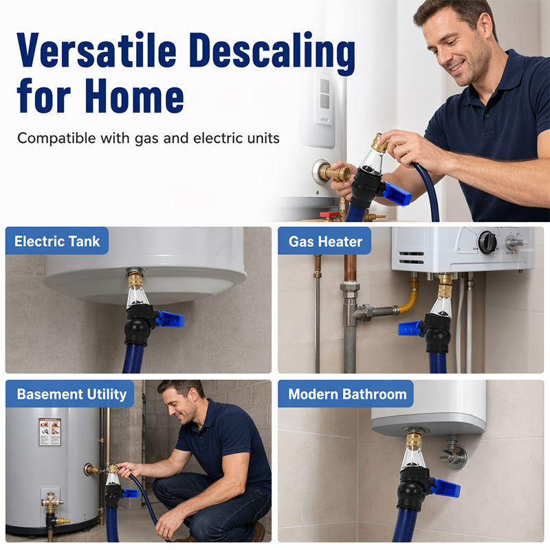 🏆 LIMITED-TIME 50% OFF! 🛁Disassembly-Free Water Heater Cleaning Tool for Gas and Electric Systems