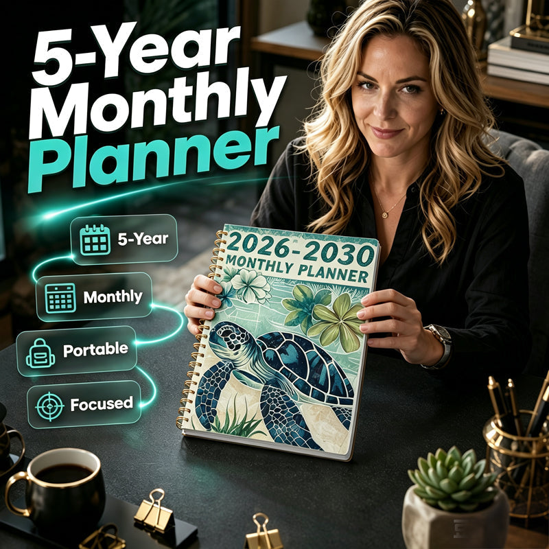 🌊📅 2026–2030 5-Year Monthly Planner – Spiral Ocean-Themed Long-Term Organizer