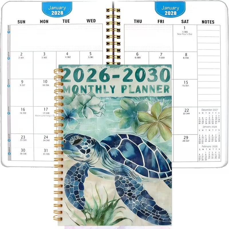 🌊📅 2026–2030 5-Year Monthly Planner – Spiral Ocean-Themed Long-Term Organizer