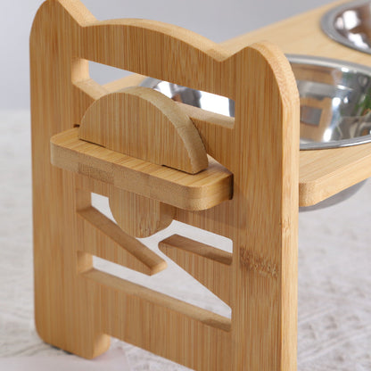 Adjustable Height Elevated Dog & Cat Feeder
