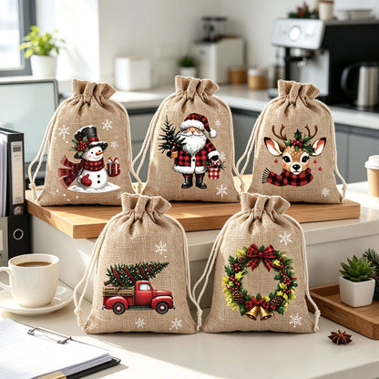 🎄HOT SALE!Christmas Drawstring Gift Bags 🧦🎅