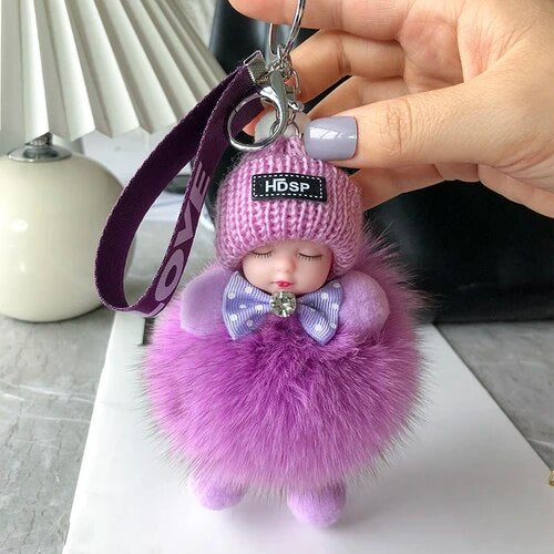 🧸 Soft Plush Doll Keychain