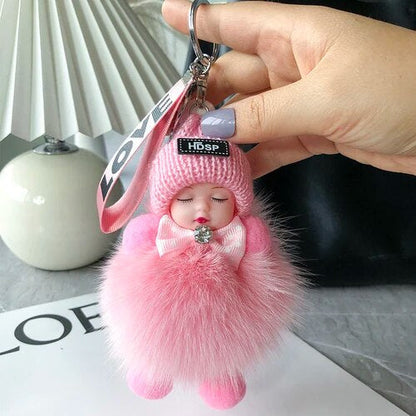 🧸 Soft Plush Doll Keychain