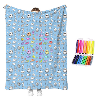 🎨 LIMITED‑TIME 50% OFF! 💛 DIY Coloring Blanket Kit – Soft, Washable, Creative‑Fun ✨