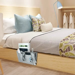 🥳HOT SALE🥳🛏️50% OFF NOW! Bedside Hanging Storage Bag‑Multi‑Pocket Bed Caddy Organizer
