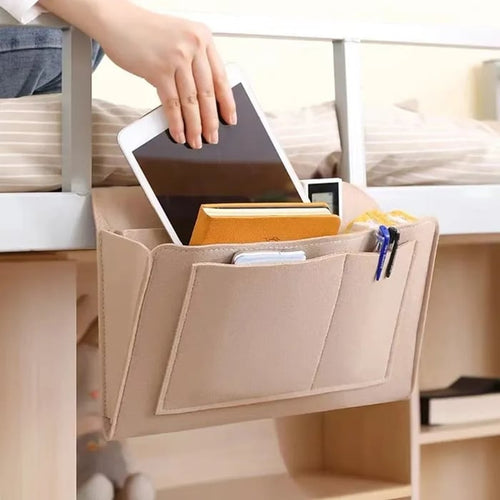 🥳HOT SALE🥳🛏️50% OFF NOW! Bedside Hanging Storage Bag‑Multi‑Pocket Bed Caddy Organizer