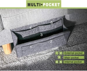 🥳HOT SALE🥳🛏️50% OFF NOW! Bedside Hanging Storage Bag‑Multi‑Pocket Bed Caddy Organizer