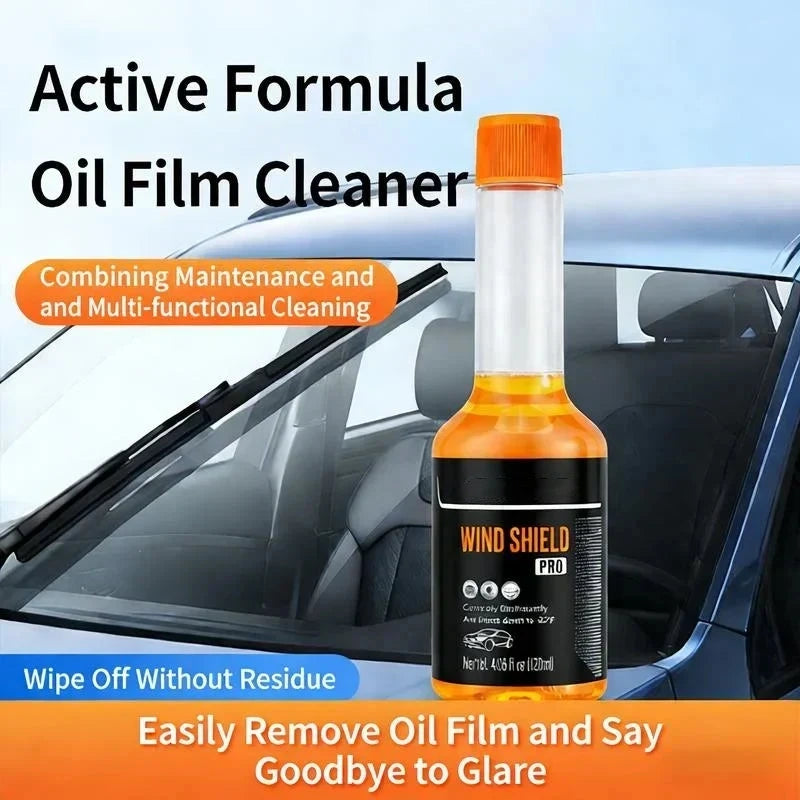 Oil film windshield cleaner