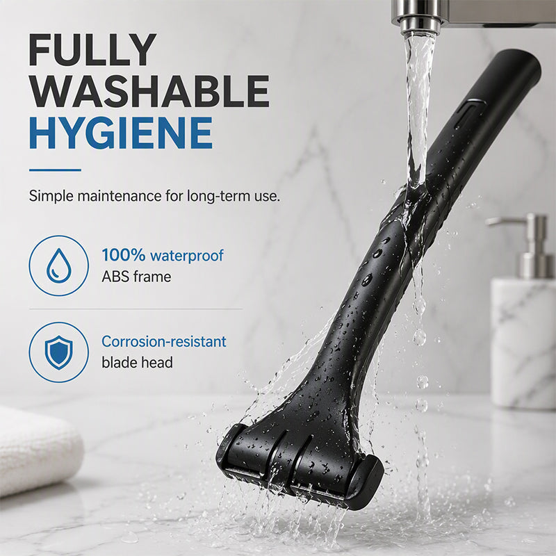 Foldable Manual Back Hair Shaver with Long Handle