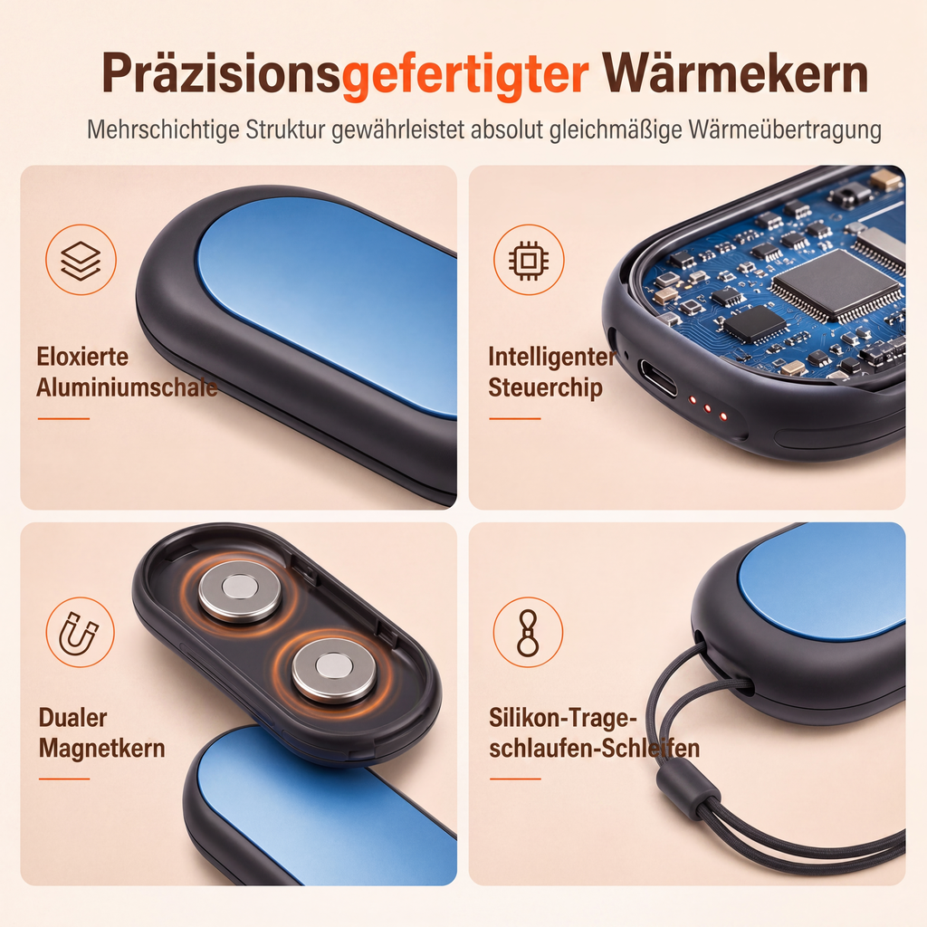 📢⏰Magnetic, Splittable 2-in-1 Rechargeable Hand Warmer – Mini Portable USB Electric Hand Warmer