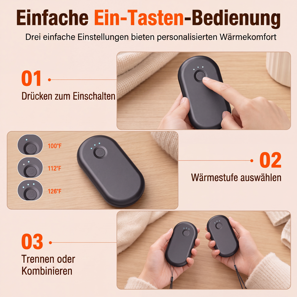 📢⏰Magnetic, Splittable 2-in-1 Rechargeable Hand Warmer – Mini Portable USB Electric Hand Warmer