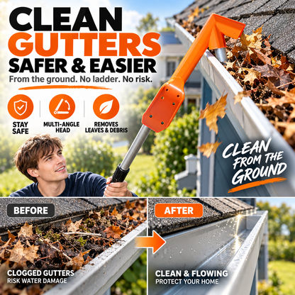 ✨ No-Climb Gutter Cleaning Tool