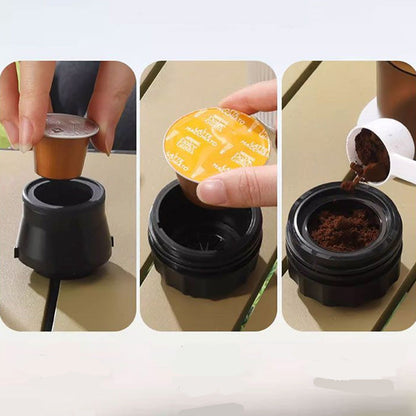 ⏳Time-Limited Special⏰ Portable Espresso Maker – digital display, Type-C rechargeable, 90ml tank & 120ml cup. Enjoy fresh hot coffee anywhere! 🛡️💪
