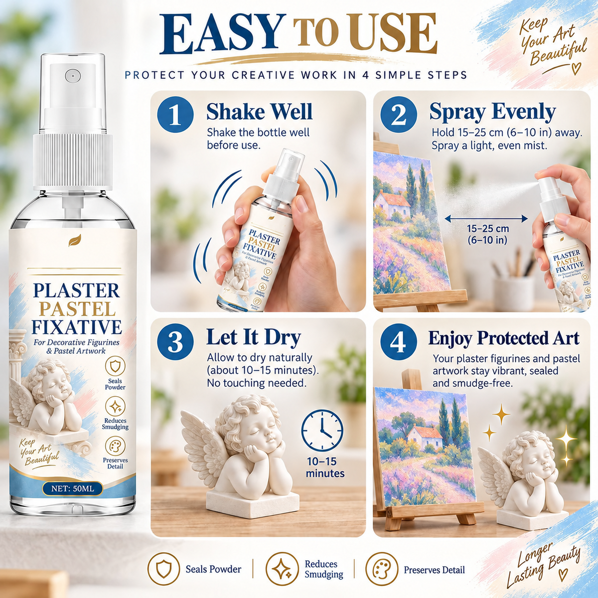 🎨 Fixative Spray for Pastel Art and Ornaments