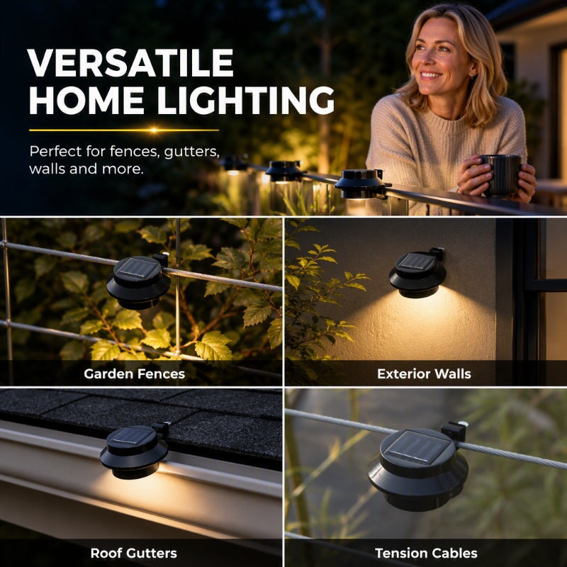 🥳💞Light Any Fence Instantly! No-Wire Solar Gutter Lamp