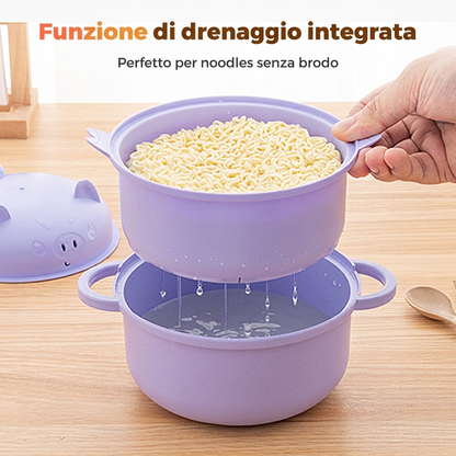 Creative, microwave-safe ramen bowl set