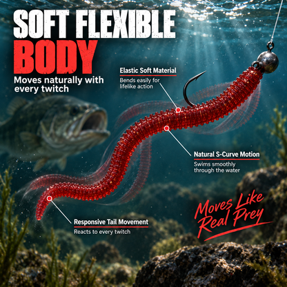 Soft Plastic Worm Fishing Lures