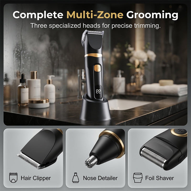 ✂️ 50% OFF NOW! 🔋 3-in-1 Grooming Kit – USB Rechargeable, LED Display & Stainless Steel Blades – For Nose, Ear & Detail Trimming 💈