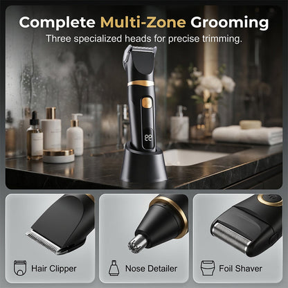 ✂️ 50% OFF NOW! 🔋 3-in-1 Grooming Kit – USB Rechargeable, LED Display & Stainless Steel Blades – For Nose, Ear & Detail Trimming 💈