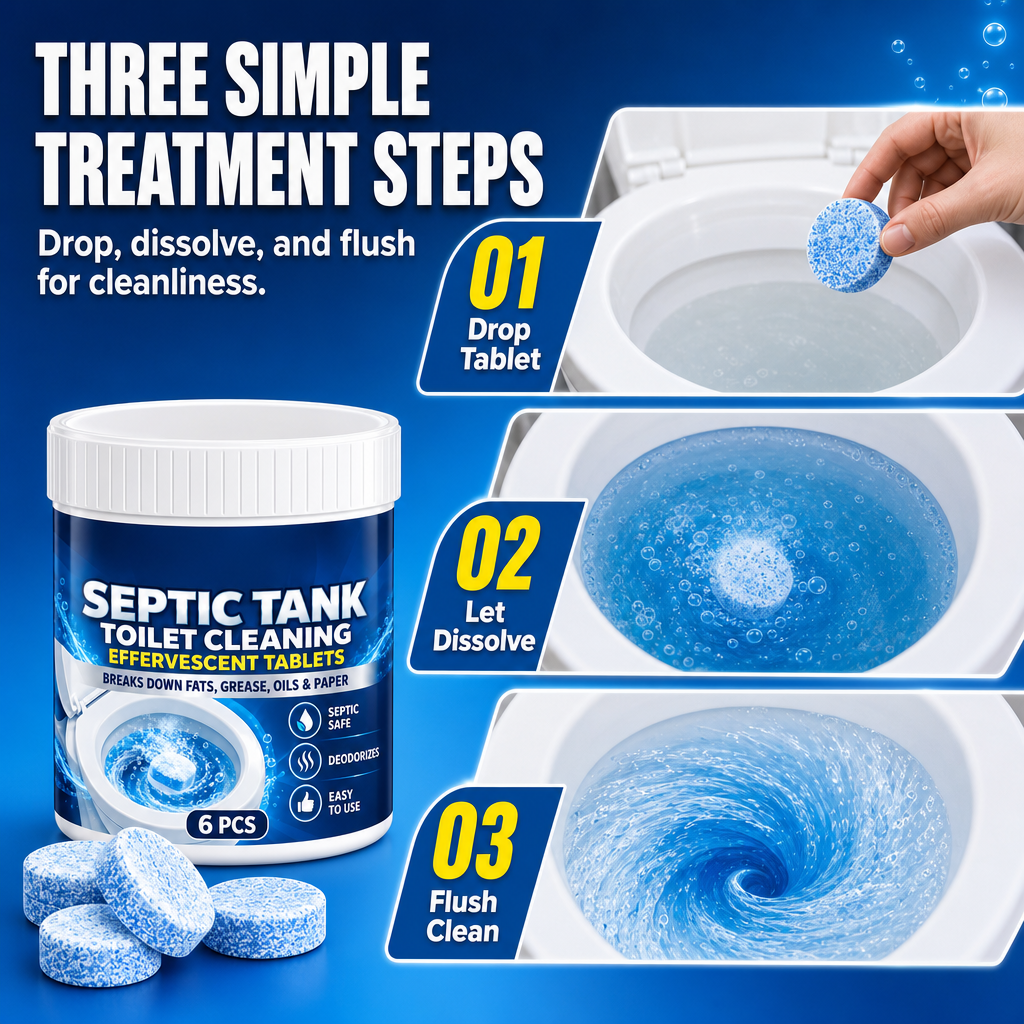 🚽✨ Effervescent Toilet Cleaning Tablets – Drop, Fizz & Refresh