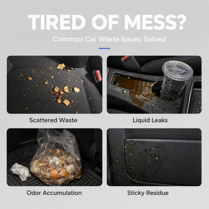 Thickened Self Standing Adhesive Car Trash Bags Flat Mouth Disposable Garbage Cleaning Bags for Vehicle Desk and Kitchen