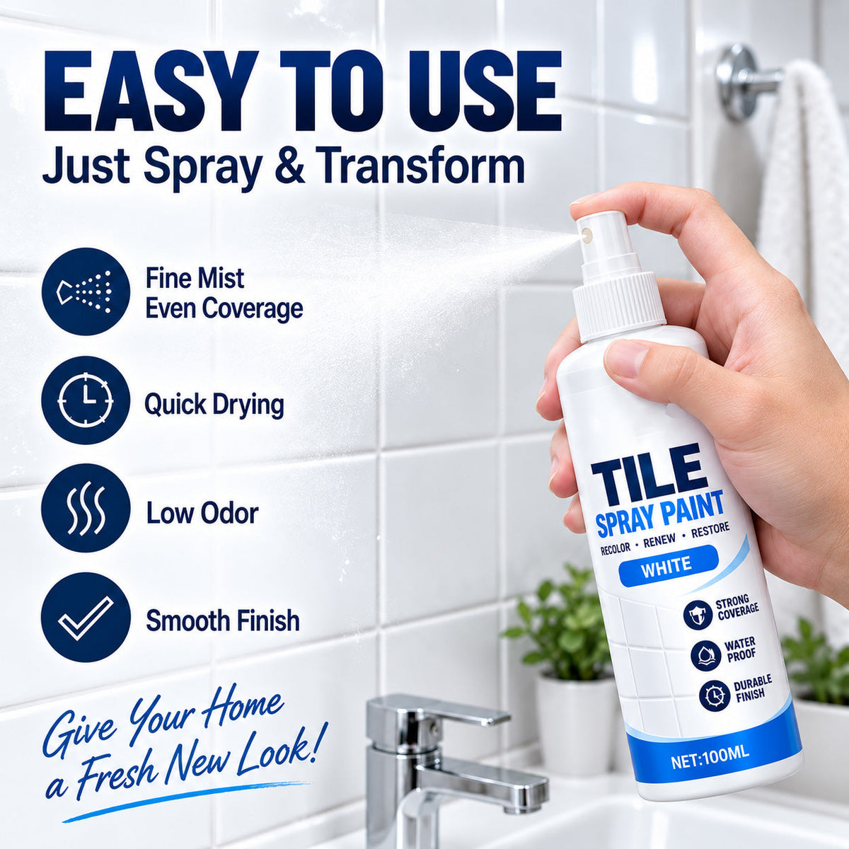 🔥2026 HOT SALE🎨Tile Renewal Spray Paint – Recolor & Refresh - 50% OFF!!!