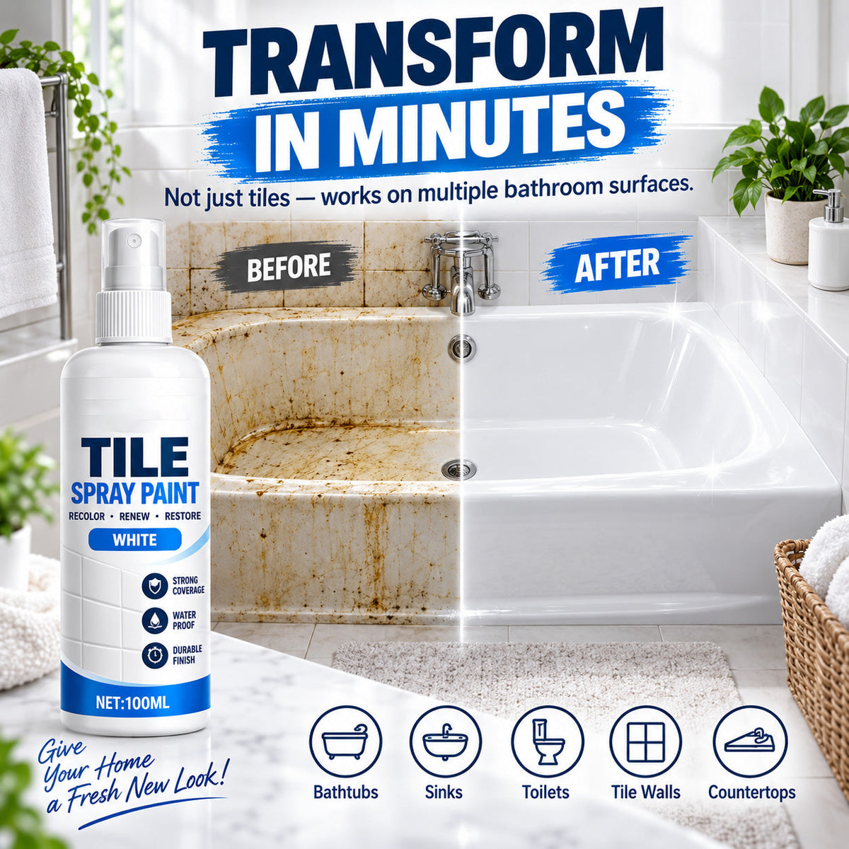 🔥2026 HOT SALE🎨Tile Renewal Spray Paint – Recolor & Refresh - 50% OFF!!!