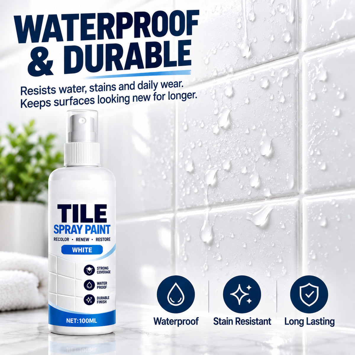 🔥2026 HOT SALE🎨Tile Renewal Spray Paint – Recolor & Refresh - 50% OFF!!!