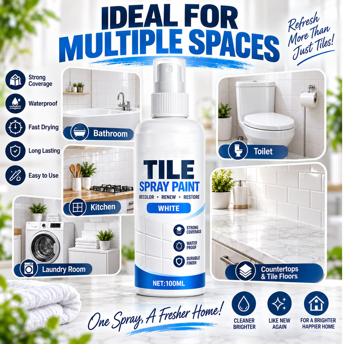 🔥2026 HOT SALE🎨Tile Renewal Spray Paint – Recolor & Refresh - 50% OFF!!!