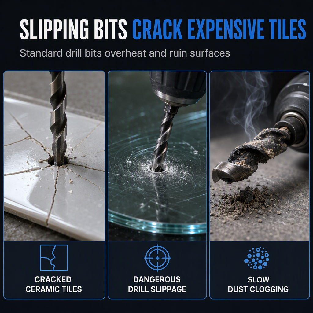 ⏳Time-Limited Special⏰Hex Shank Carbide Eccentric Drill Bit for Ceramic Tile Glass and Concrete Hole Drilling