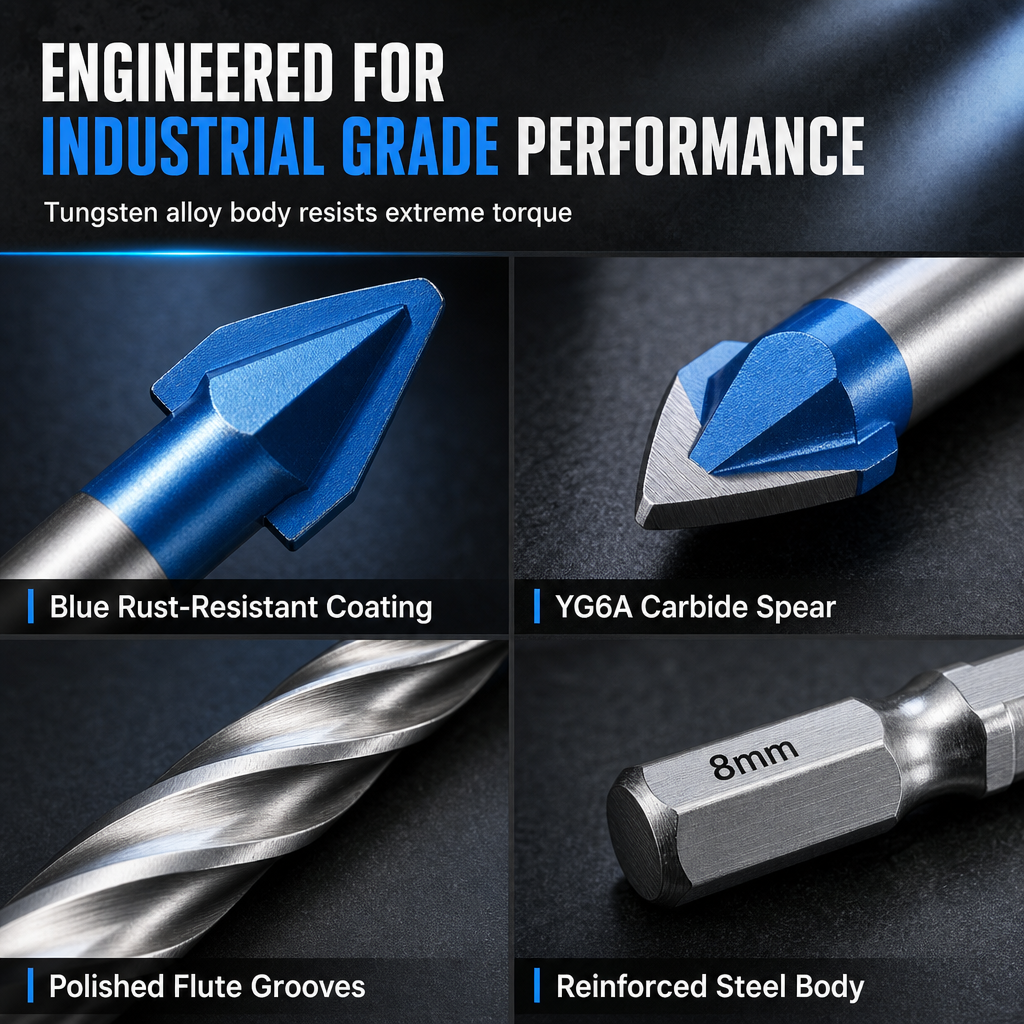 ⏳Time-Limited Special⏰Hex Shank Carbide Eccentric Drill Bit for Ceramic Tile Glass and Concrete Hole Drilling