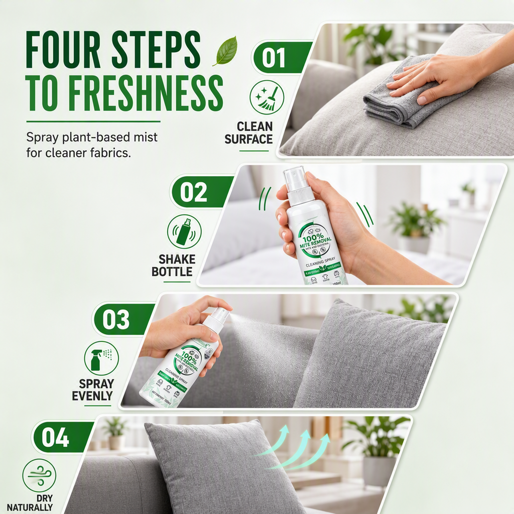 💕Buy 1 Get 1 Free🎁🛏️Plant Extract Fabric Dust Mite Removal Spray