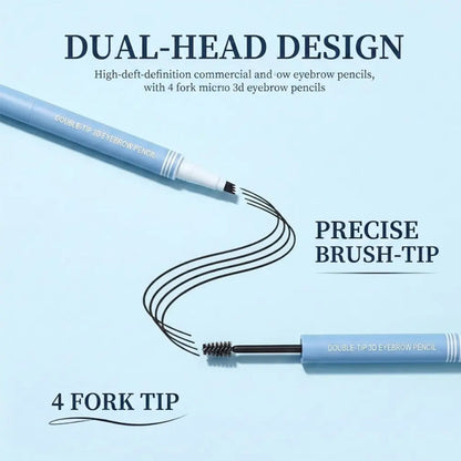 Double-Head Eyebrow Pencil for Defined Hair Strokes