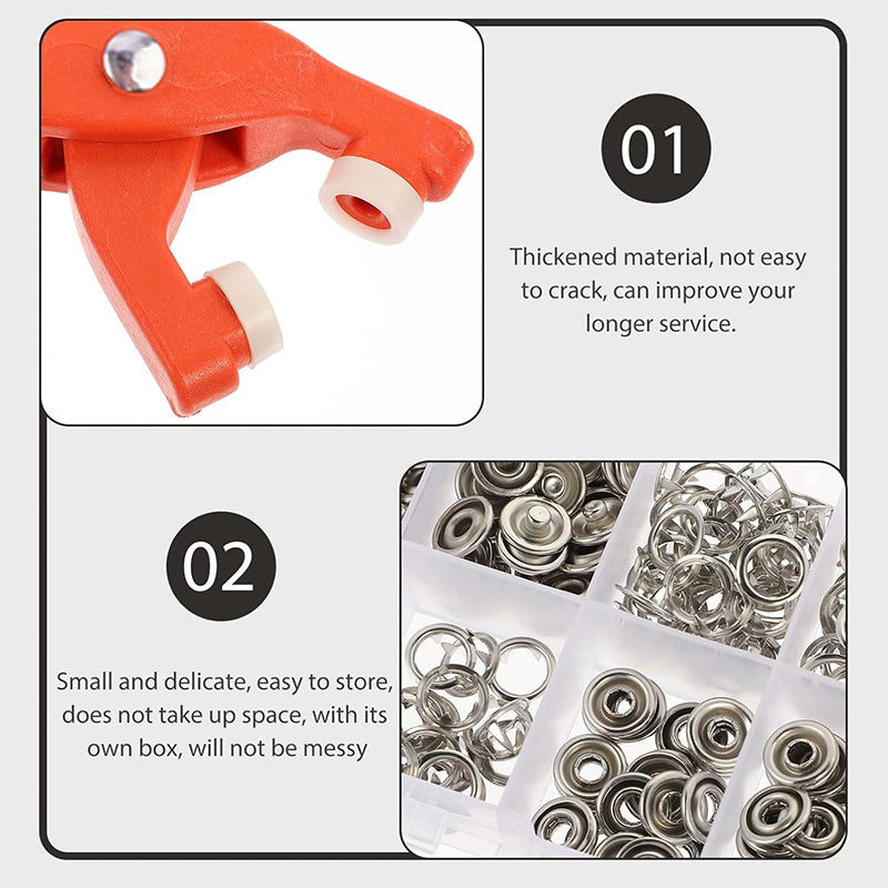 Sew-Free Snap Button Fastener Kit