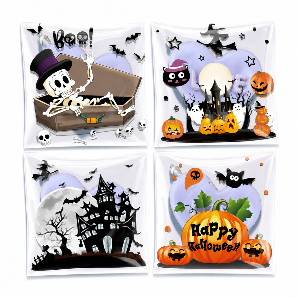 Halloween Self Adhesive Treat Bags for Cookies Packaging