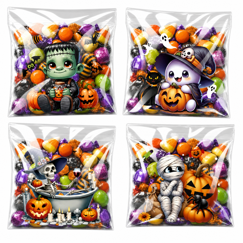 Halloween Self Adhesive Treat Bags for Cookies Packaging