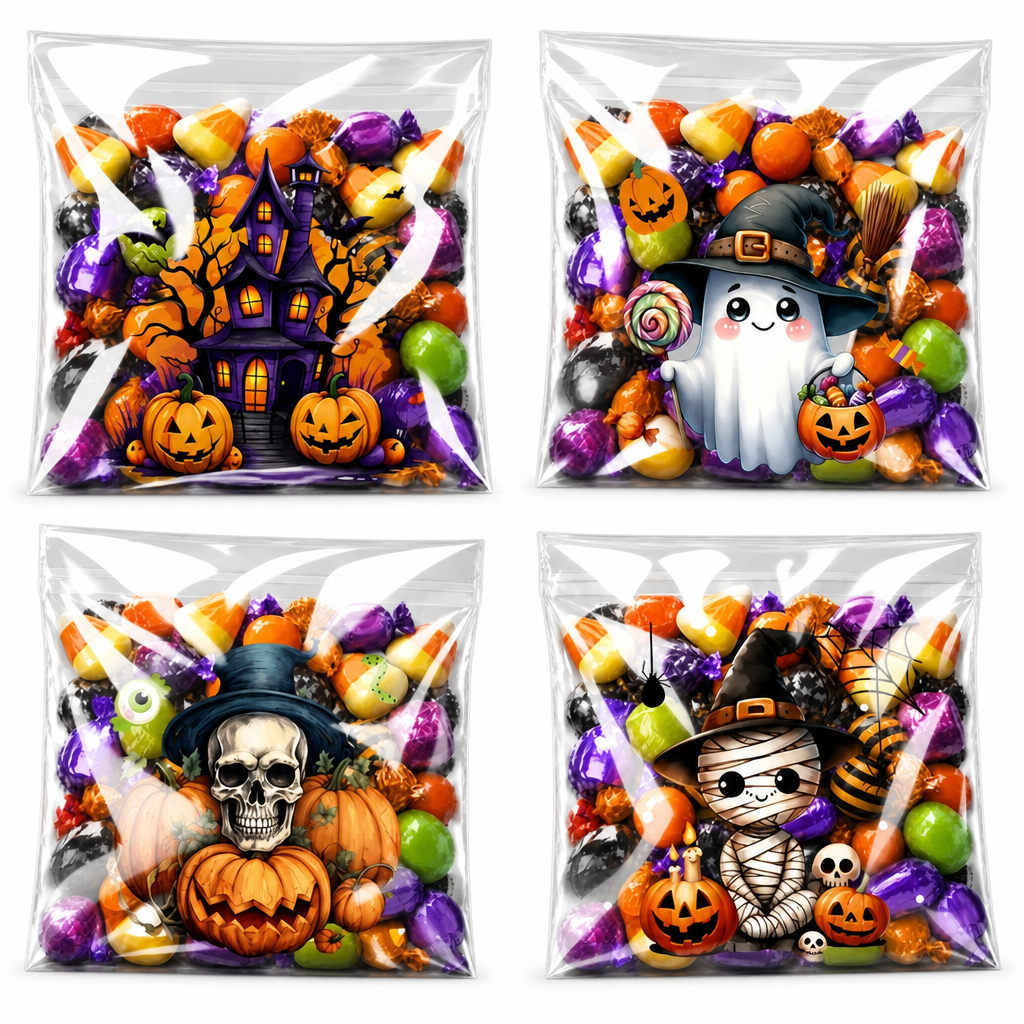 Halloween Self Adhesive Treat Bags for Cookies Packaging