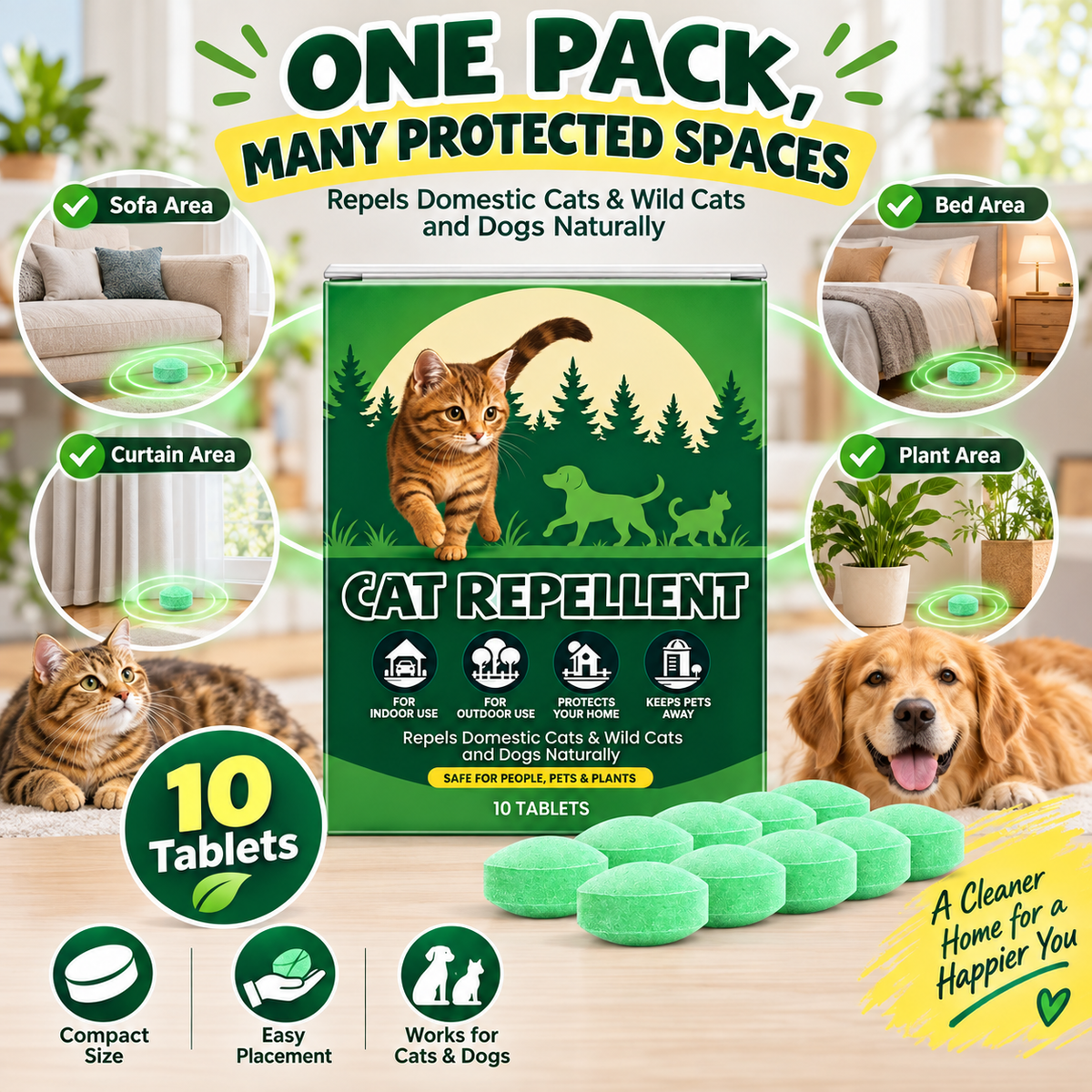 Safe Plant-Extract Cat Repellent Pills