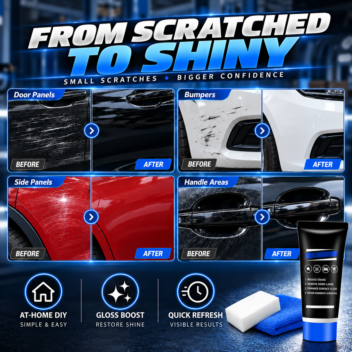 ⏳LAST DAY SALE £7.99✨🚗Premium Car Scratch Removal Polish Wax