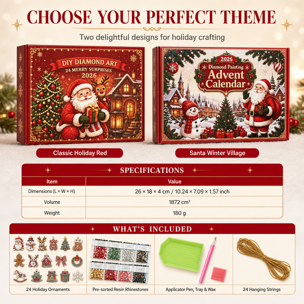 ⏳Limited-time 50% off⏰24-Day Christmas Countdown Ornament DIY Kit🎄🎅📅