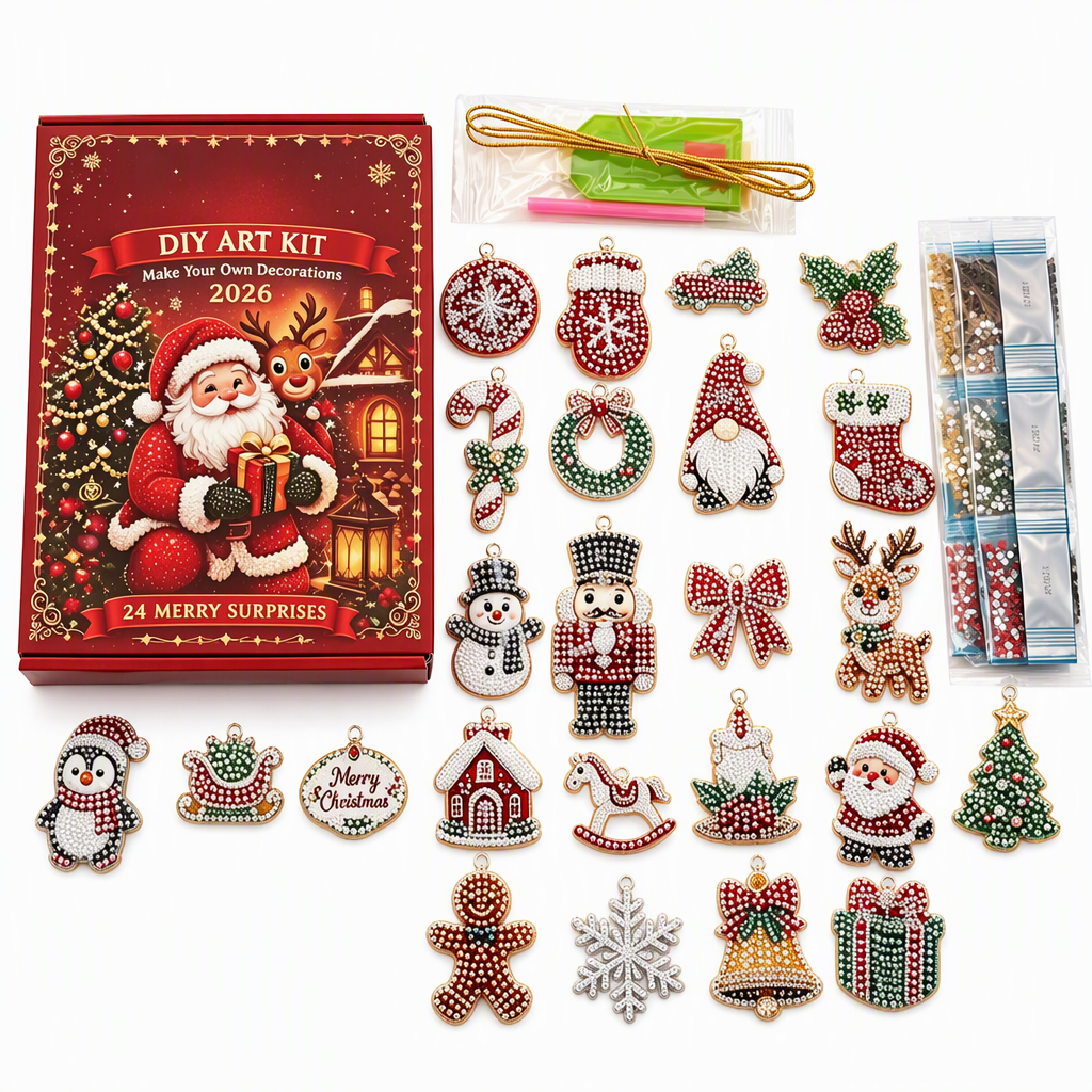 ⏳Limited-time 50% off⏰24-Day Christmas Countdown Ornament DIY Kit🎄🎅📅