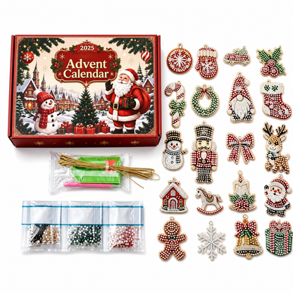 ⏳Limited-time 50% off⏰24-Day Christmas Countdown Ornament DIY Kit🎄🎅📅