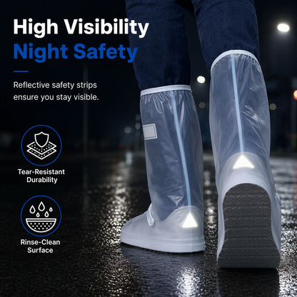 🌧️ LIMITED‑TIME 50% OFF! 👢 Waterproof High‑Top Rain Shoe Covers – Non‑Slip PVC, 42cm Splash Barrier & Reflective Night Safety 👟