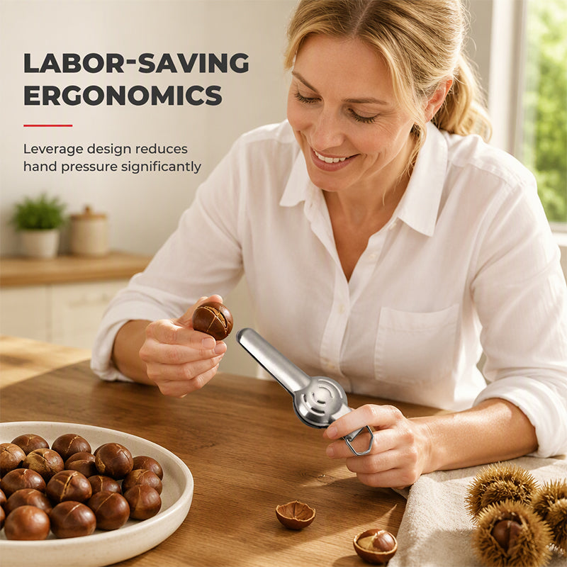Buy 1 Get 1 Free! 🔥 Peel chestnuts in an instant! Stainless steel lever-action nutcracker