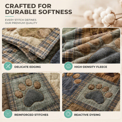 Cute Paw Print Soft Flannel Blanket