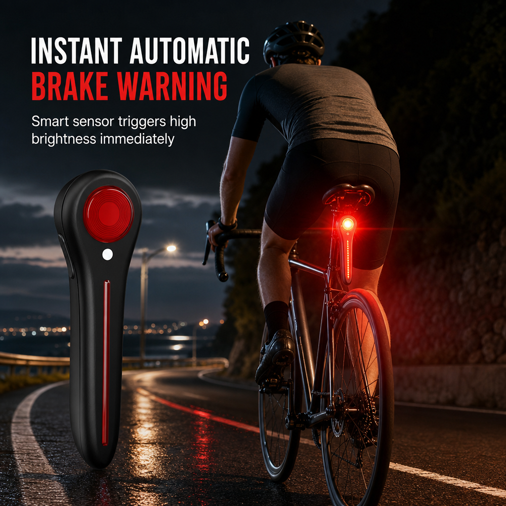⏳🔥LIMITED-TIME 50% OFF! ⏰⚡ Rechargeable Bicycle Brake Taillight – Smart Brake Alert, Weatherproof, Easy Install 🚴✨