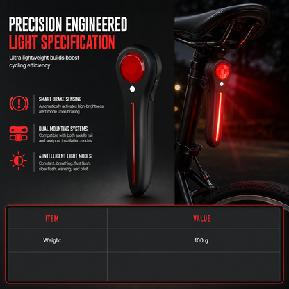 ⏳🔥LIMITED-TIME 50% OFF! ⏰⚡ Rechargeable Bicycle Brake Taillight – Smart Brake Alert, Weatherproof, Easy Install 🚴✨